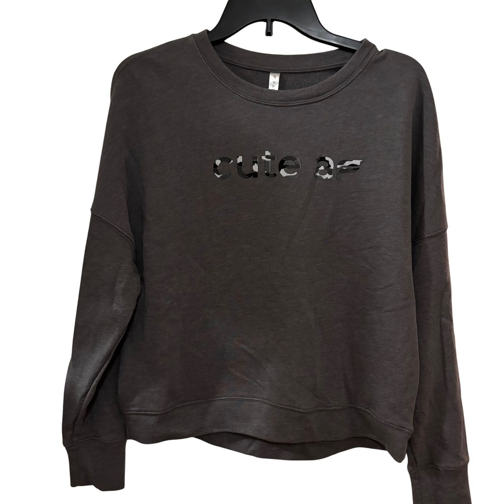 Fabletics Women's Sweatshirt Small Gray Cute af